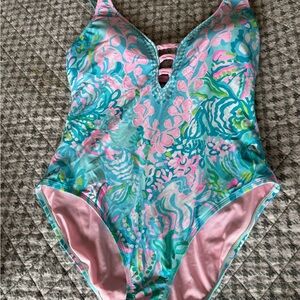 Lilly Pulitzer Jaspen One Piece Aqua La Vista